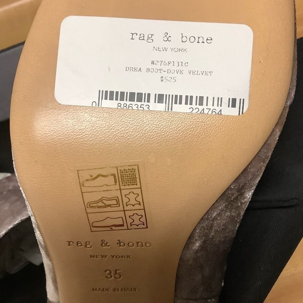 NWT Rag and bone Dove Velvet Drea boots size 5 - Picture 9 of 11